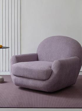 客厅休闲蓝色可旋转NWT椅现代简约可拆室洗阳台卧单人发沙懒人转