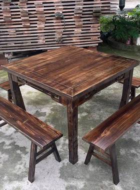 实木八仙桌四方桌桌32791餐中式仿古子农椅村老式正方形饭店桌商