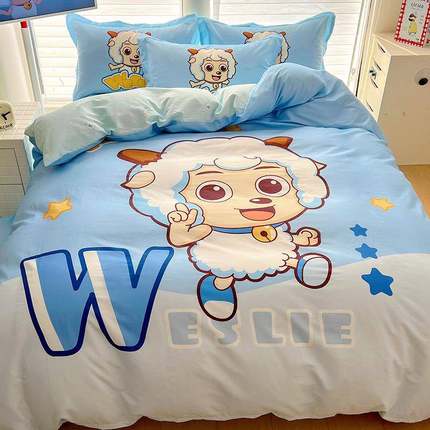 0TMP0全棉件四件用套1纯棉被套床笠学生宿舍单人被罩床上品床单三