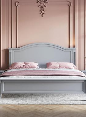 人大家床白色实木现代工简约欧直销储物双架子木ECN板用床全美式