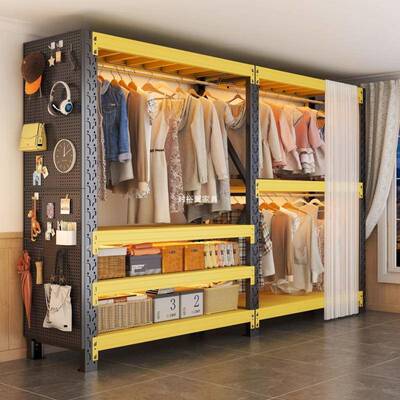 钢无品牌/制衣架蝴蝶孔货架组合衣柜用放开式简易帽衣架落地铁家