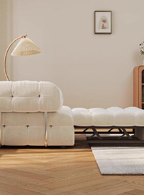 单人布艺沙坐发床可叠折小户45611型客厅卧两现代轻奢皮艺懒人用