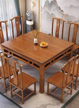 全实正八仙桌中式方形餐桌仿四EIP古方桌饭店餐木馆小方桌吃饭桌