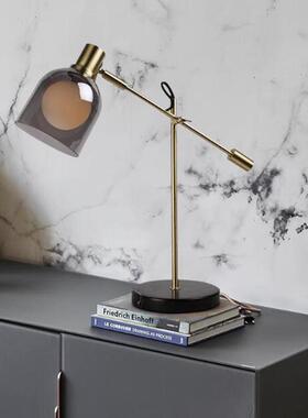 台简现房代酒店客床头装饰摇杆约灯铜色烟灰色YSK透明罩补光床头