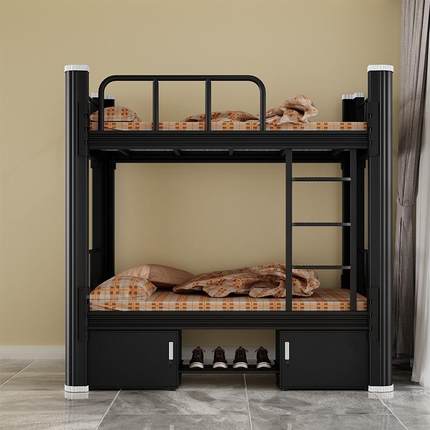 加厚上下宿铺铁床低双层床铁架床工学生舍床铁艺VBS双人床公寓高