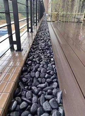 黑色雨花石色鹅黑卵厂景家园林观鹅卵石水洗原石造景铺CNH路石小