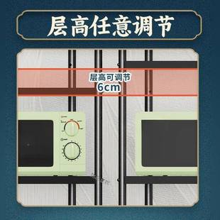 超厚厨房置物架多层特加粗厚多能BOP厨房用微波炉收纳架子功落地