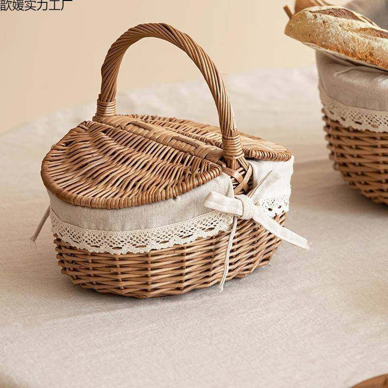 春游收纳篮篮JK221654田园风编编手提收纳户外带盖柳保温网红野织,收纳整理,脏衣篮,淘宝优惠券,粉丝福利购,淘宝优惠卷