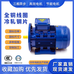 异步电机YS7144 YE3 0.75KW立卧式 B35 750W铝壳电机380V三相 7144