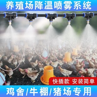 养殖场定时降温喷雾系统鸡舍猪场牛棚消毒加湿自动喷淋雾化微喷头