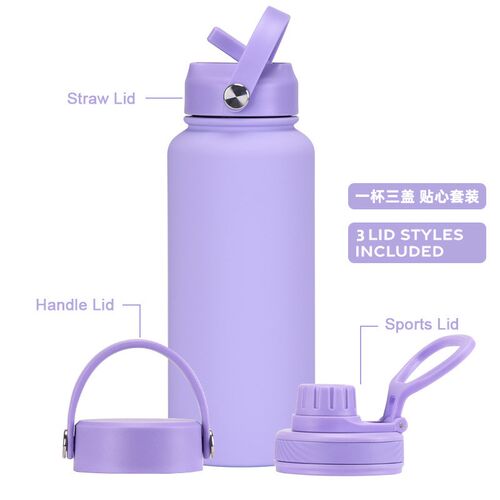 2025新款不锈钢保温杯一杯三盖C1L大容量水杯便携户外运动水壶