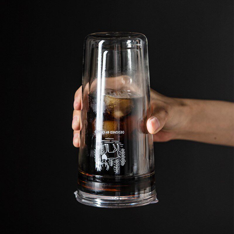 双层高硼硅玻璃吸管杯大容量成人办E公室水杯耐高温女高颜值咖啡