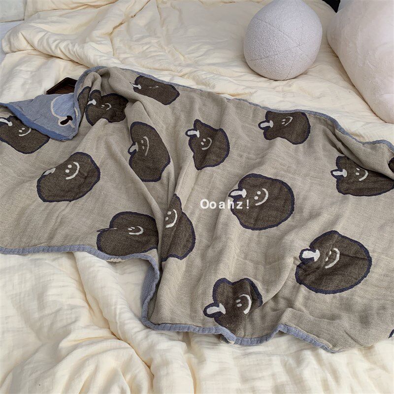 A类宝宝a棉 四层全棉纱布沙发巾 夏日空调盖毯婴儿推车被浴巾包巾
