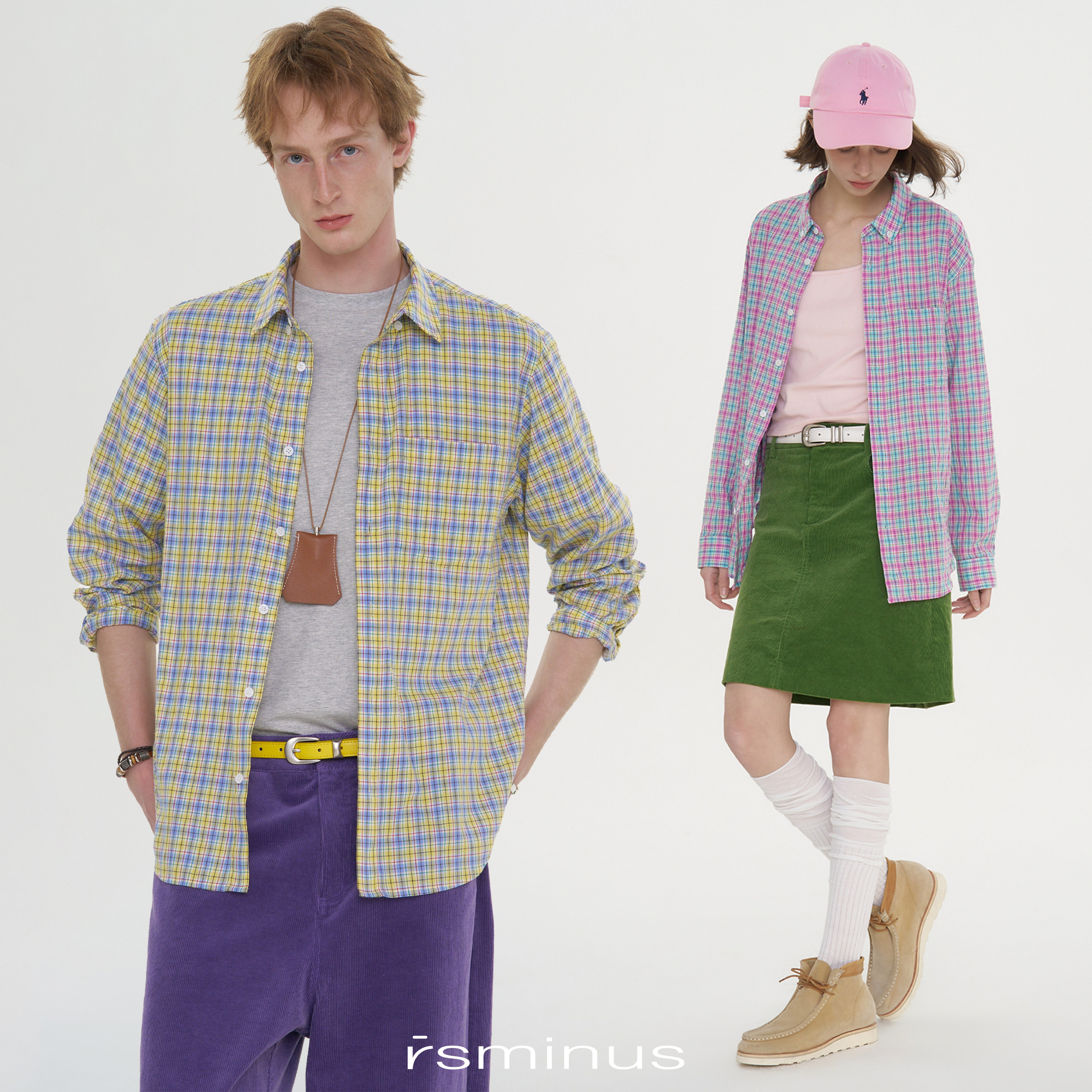 rsminus男女同款学院休闲格纹长袖衬衫2026春季新款男生宽松衬衣,男装,衬衫,淘宝优惠券,粉丝福利购,淘宝优惠卷