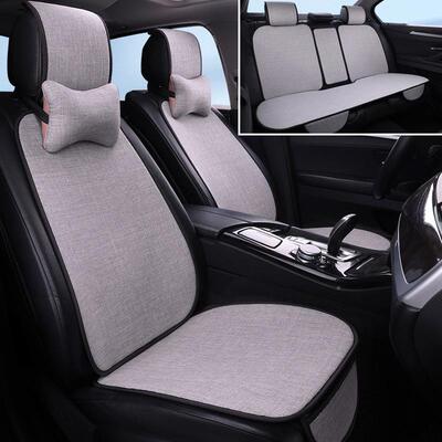 汽车坐垫四约季25740腰通用亚小蛮夏季透气棉麻防滑凉垫简座套座