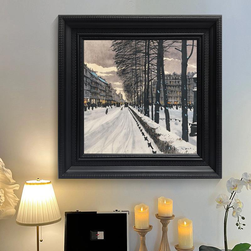 《冬季巴黎》法式厅复古客C262厅装画轻奢摄风影艺术卧室饰挂画餐