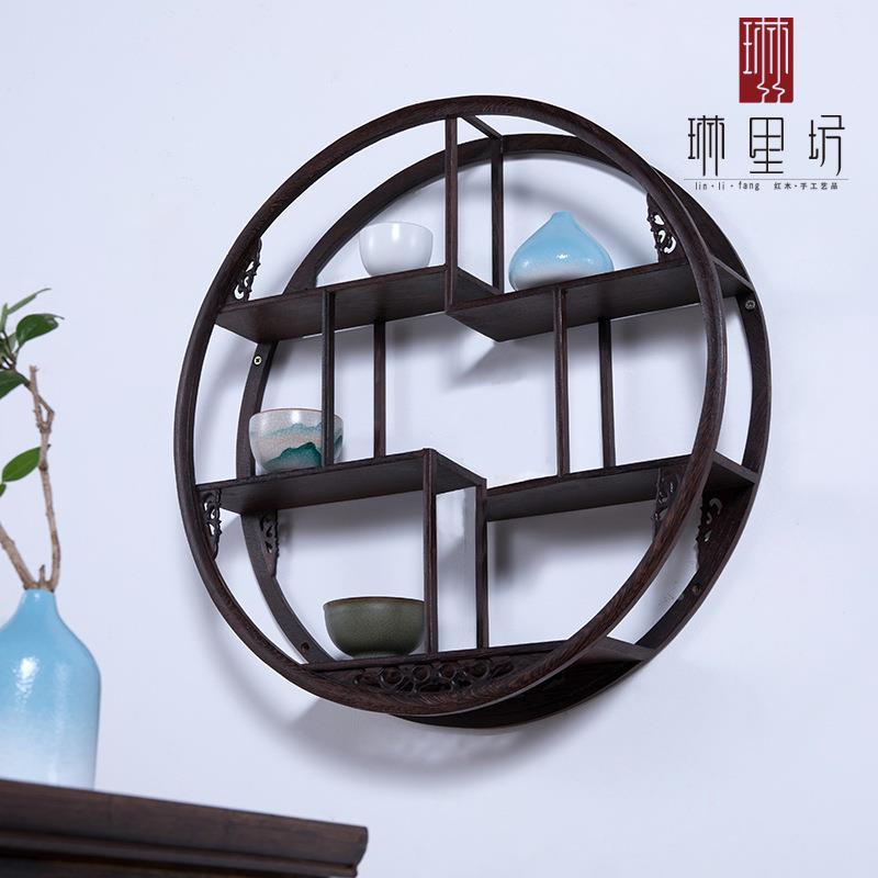 98565鸡翅木大物博古实木中式壁挂墙上宝阁茶壶古架董架置架花瓶