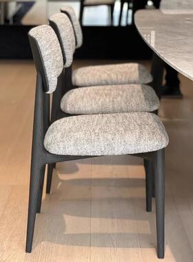 复古风餐椅设实计师意37441式简家靠用背椅酒店极民宿大平层别墅