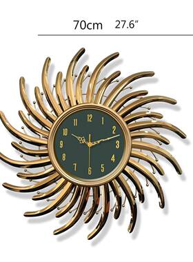 客厅网红钟WVL表挂挂玄关家用静音时钟大气钟时尚轻金奢属挂墙壁