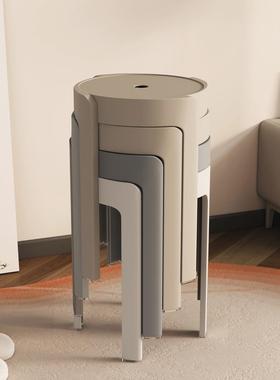 料放凳子加厚家用30903椅子可叠圆凳现代塑胶简约餐桌高板凳风车