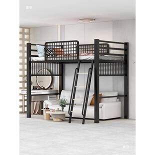loft高架床床下空组单上上层合错位阁楼复式二楼床床高低床钢P089