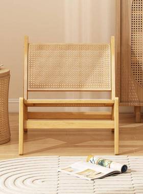 休闲椅家用型小户单人沙发椅寂风藤编椅创意民宿懒人2025宅新9736
