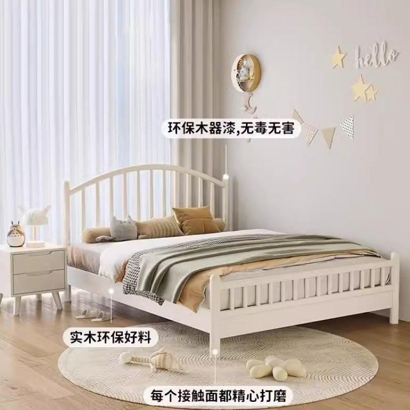 ls奶FLD油风纯实木床童1F5米3现代简约公主温莎儿女孩白色1.5米单