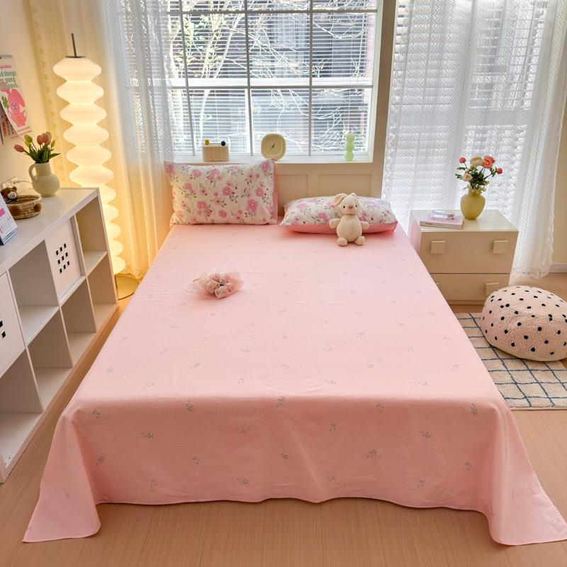 人全棉斜纹四件套纯棉约简单床单被套1.5米1三.8m床上用品件套NZQ