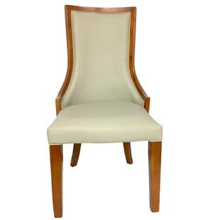 现代简约酒店餐凳色商用实木餐椅弯背椅蓝极简背靠餐椅橡木背弯椅