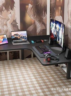 床转角12641书桌台式脑办公桌宿舍人上下铺懒电桌家l型上床上桌上