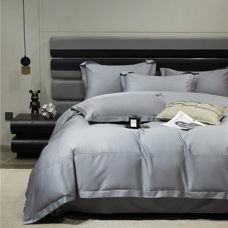 高档轻奢风10支长绒棉四套件双人DSA.8米0床单四件套纯1棉加大全