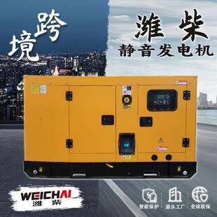 潍发电机组023040柴kw小型油静音柴发电机50KVA无刷电机FKV工厂