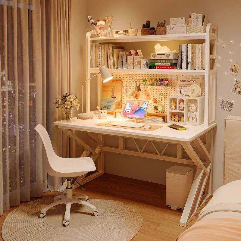 书架一体书桌学生学桌习桌子写字桌卧书初生家用台式电室脑桌SVE