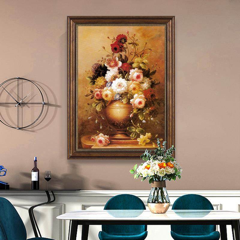 客美式古入户玄关装饰画走廊过GAG道壁画油厅花卉仿画欧式餐厅复