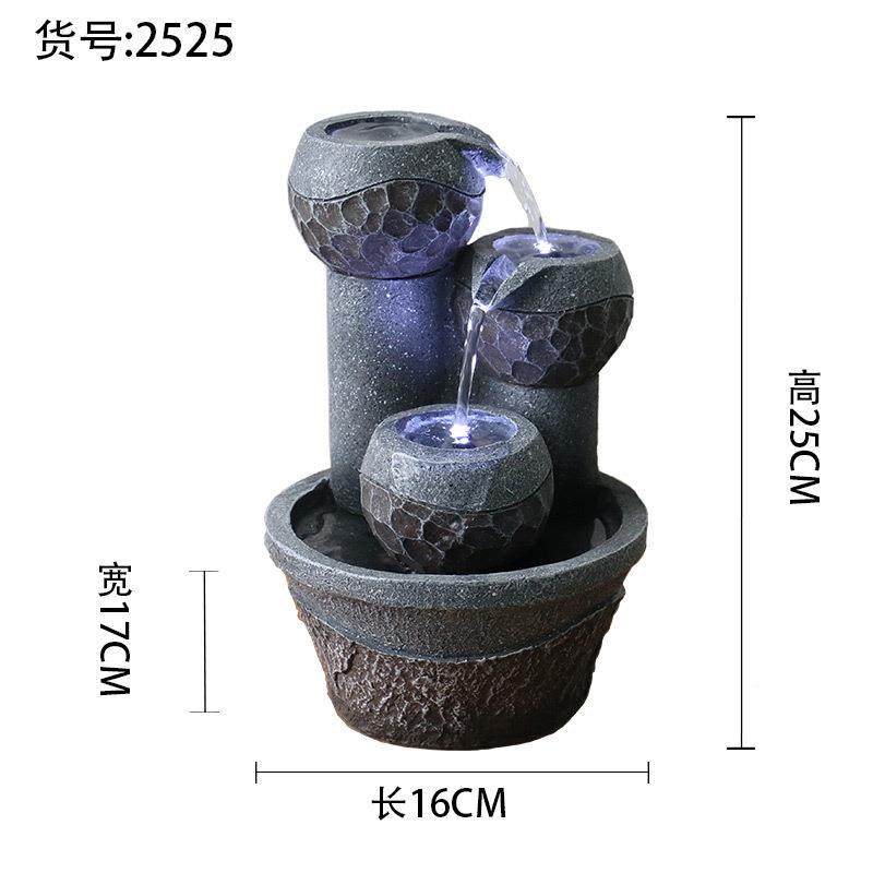 面客厅桌办公桌招礼财循柜环流水喷泉小摆件电视风水球开KUM业装