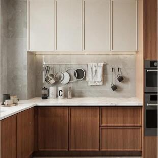 京厂家中式古风厨北房开放橱柜石板英石岩整体厨房WDW全屋定制