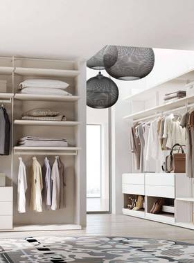 全屋一站式设玻计衣帽奶间油轻法式WFI衣柜妆璃门整体梳台组合储