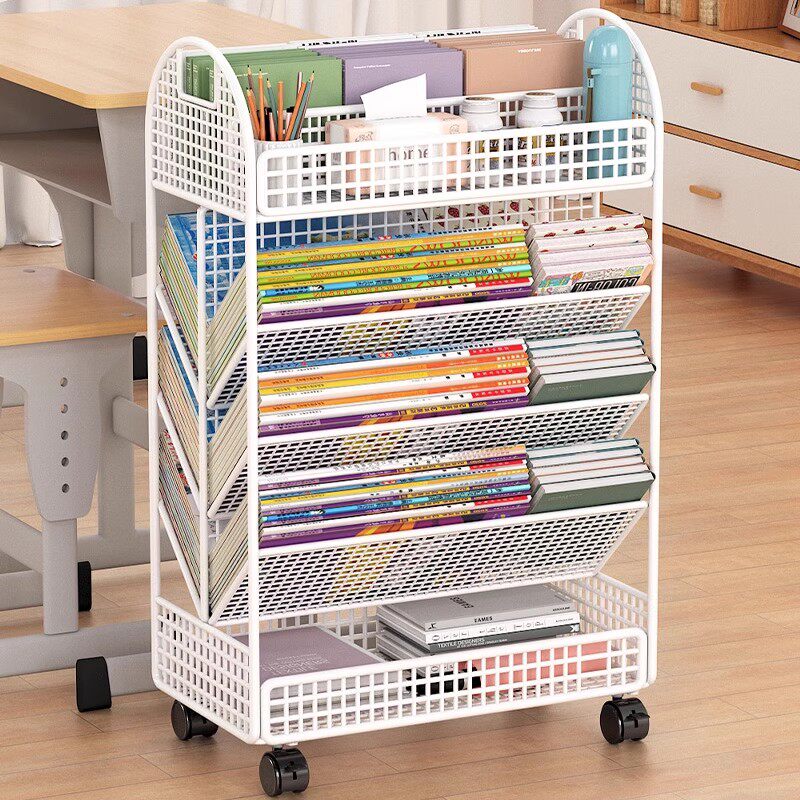 教室桌边书架课桌侧边收纳置物架子文件架落地书架办公室工位神器