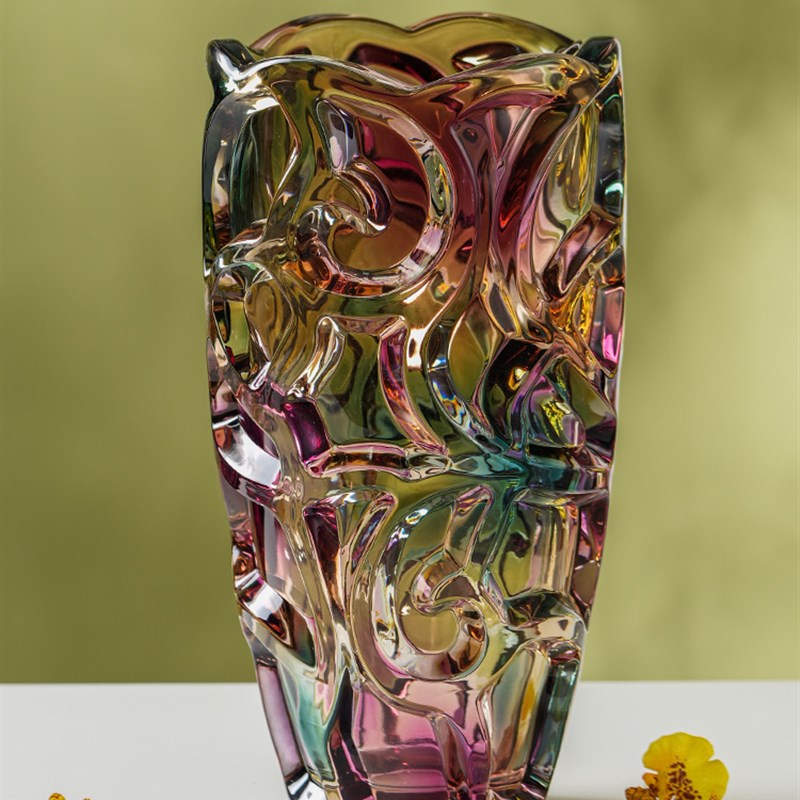 轻奢玻璃高档花瓶摆件客厅插花瓶办公室干花餐桌奢华网红高端摆设