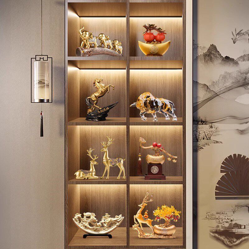 轻奢高档酒柜摆件装饰品2025新款家居电视机柜桌面摆放艺术工艺品