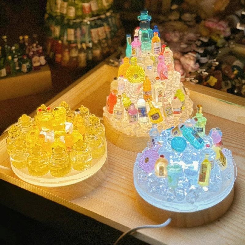 手工DIY桌面台灯创意小酒瓶 小夜灯夜光生日礼物送闺蜜男朋友摆件