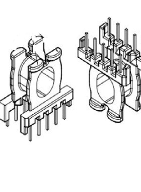 ATQ17高频变压器磁芯骨架卧式5+5针 10个1包