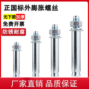 镀锌国标膨胀螺丝大全加长外膨胀螺栓拉爆螺丝铁膨胀管M6M8M10M12