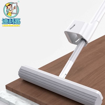 迪利嘉家用免手洗胶海绵浴室瓷砖木地板懒人挤拧吸水拖把拖地神器