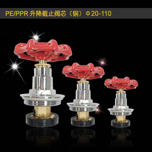 PPR升降式水管截止阀芯PE铜闸阀20开关25通用4分6国标厚实精品1寸