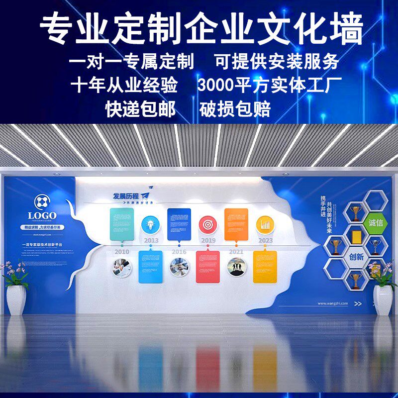 企业简介发展历程设计定制公司宣传背景墙面团队风采立体文化墙贴