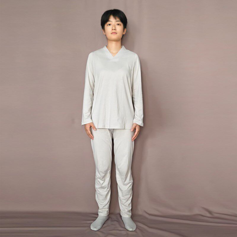 古依源男女士长短袖薄款秋衣裤套装家居服宽松纯棉中式内搭打底