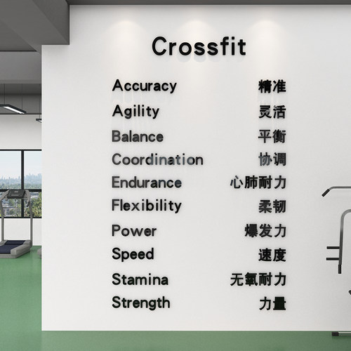 网红健身房贴纸画文化墙面装饰背景普拉提宣传海报励志标语挂氛围
