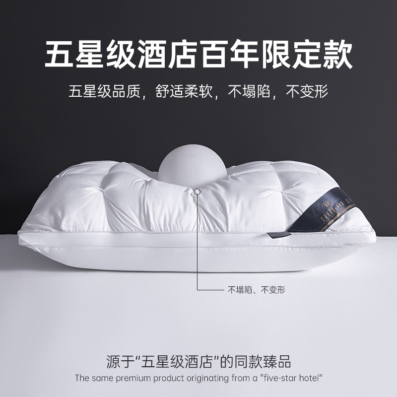 五星级酒店羽绒枕头家用枕芯一对装单人学生护颈椎超软羽丝绒枕头