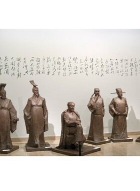 廉政主题人物玻璃钢清末状元张謇雕塑定制铸铜文T化馆博物馆雕像